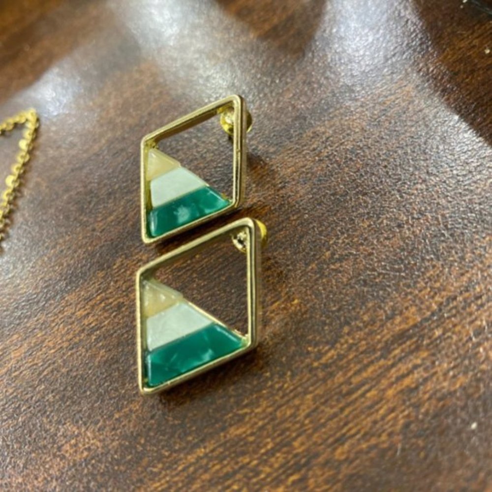 Gold Triangle Statement Earrings